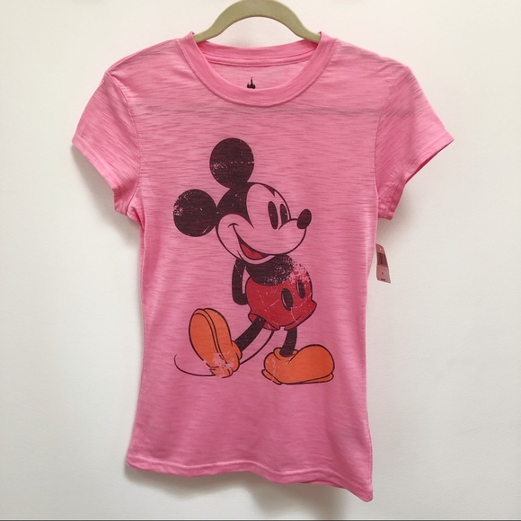 Disney Tops - Bright pink Mickey Mouse T-shirt- NWT